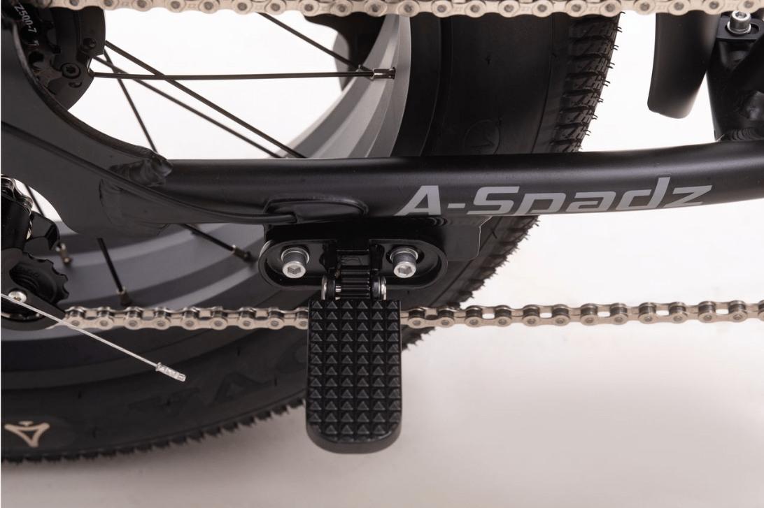 close up van a-spadz voetpedaal grip oppervlakte