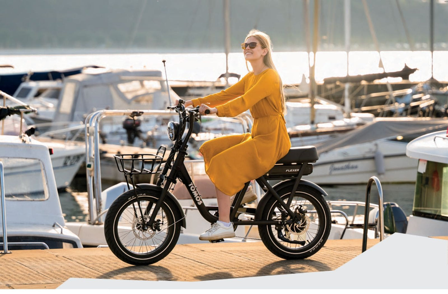 Tomos Flexer fatbike met brede banden, ideaal voor stads- en buitengebruik